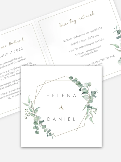Hochzeitseinladung Soft Greenery