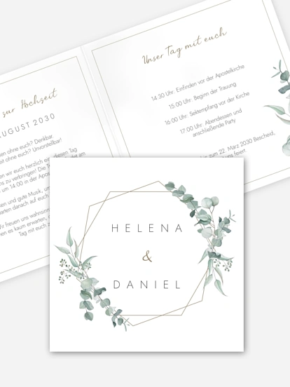 Hochzeitseinladung Soft Greenery