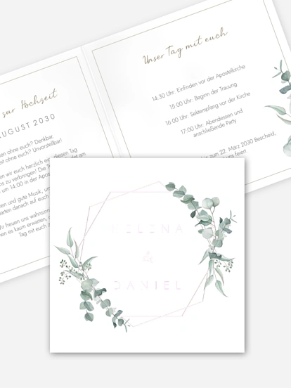 Hochzeitseinladung Soft Greenery