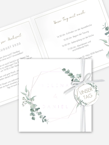 Hochzeitseinladung Soft Greenery