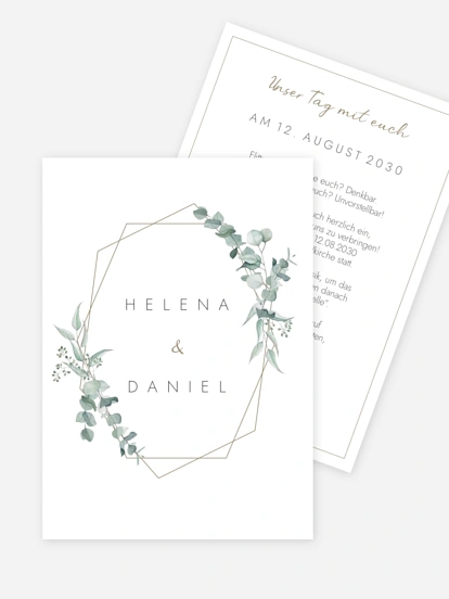 Hochzeitseinladung Soft Greenery