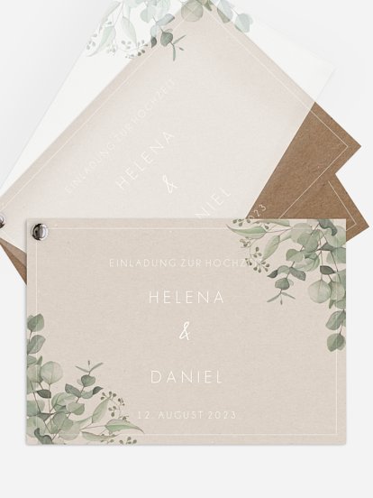 Hochzeitseinladung Soft Greenery