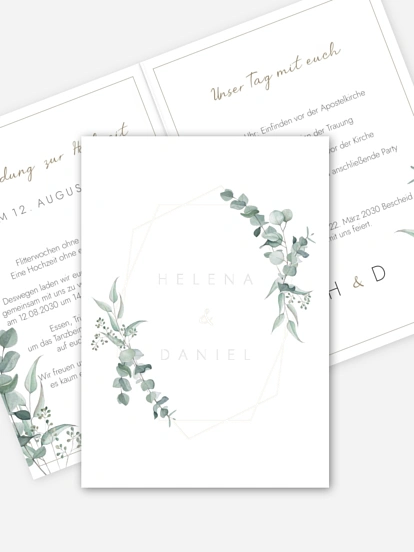 Hochzeitseinladung Soft Greenery