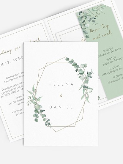 Hochzeitseinladung Soft Greenery