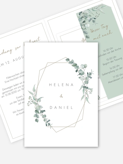Hochzeitseinladung Soft Greenery