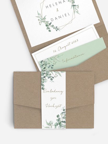 Hochzeitseinladung Soft Greenery