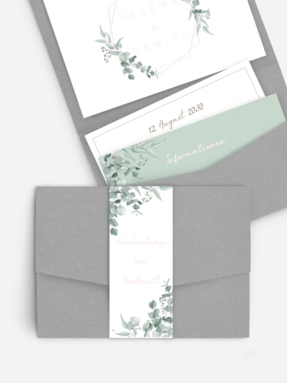 Hochzeitseinladung Soft Greenery
