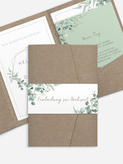 Hochzeitseinladung Soft Greenery
