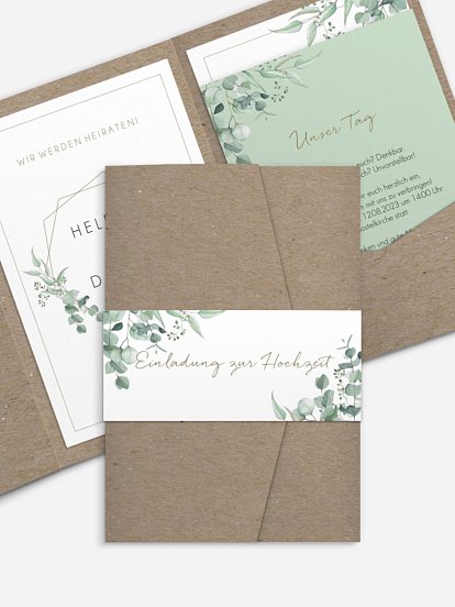 Hochzeitseinladung Soft Greenery