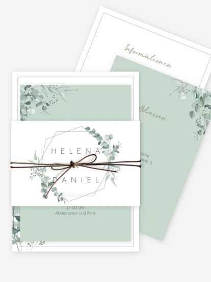 Hochzeitseinladung Soft Greenery