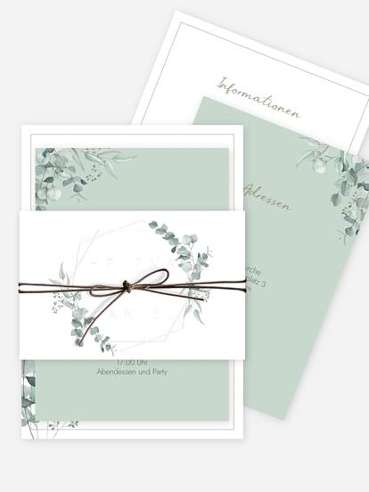 Hochzeitseinladung Soft Greenery