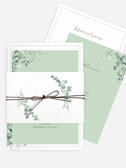 Hochzeitseinladung Soft Greenery