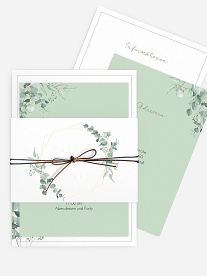 Hochzeitseinladung Soft Greenery