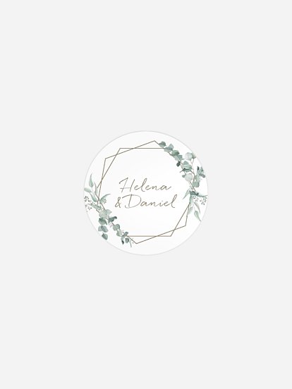 Geschenkaufkleber Hochzeit Soft Greenery
