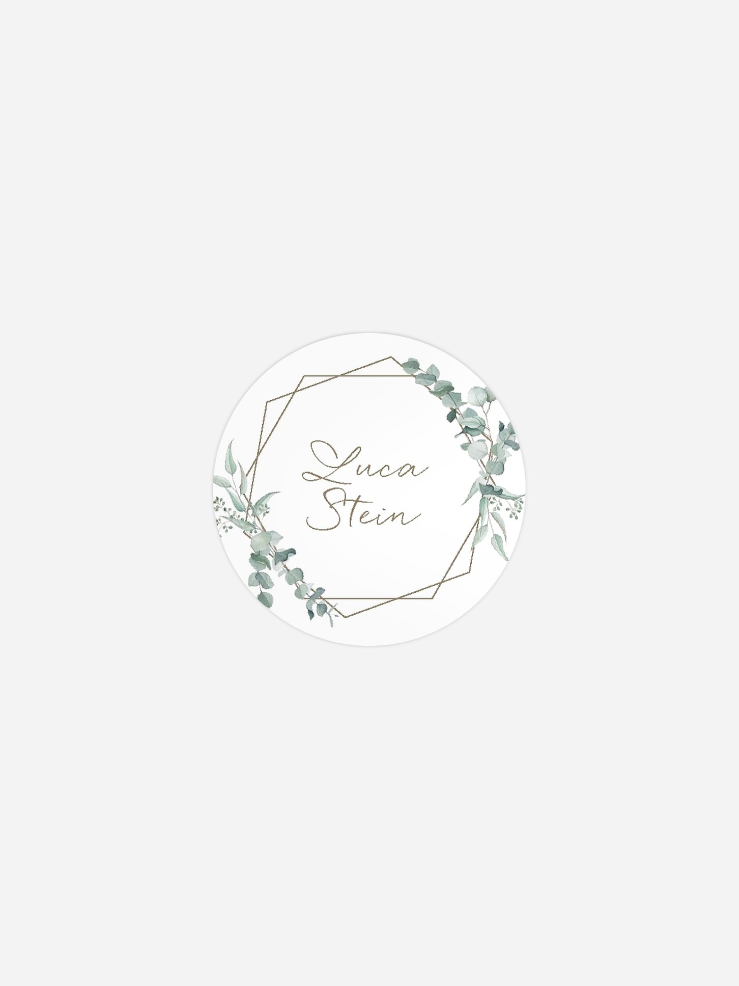Geschenkaufkleber personalisiert Soft Greenery