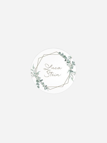 Geschenkaufkleber personalisiert Soft Greenery