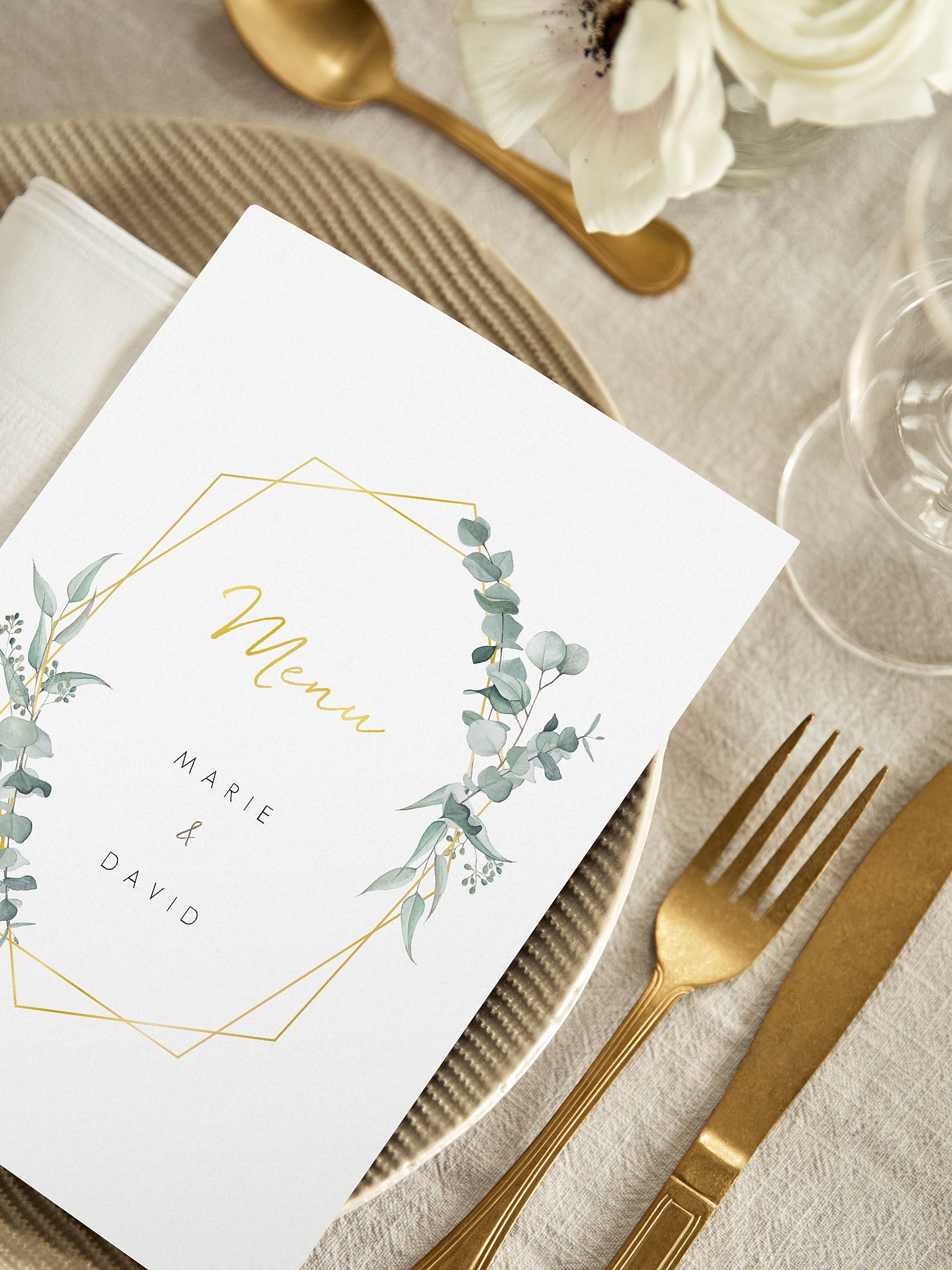 Menu mariage Soft Greenery