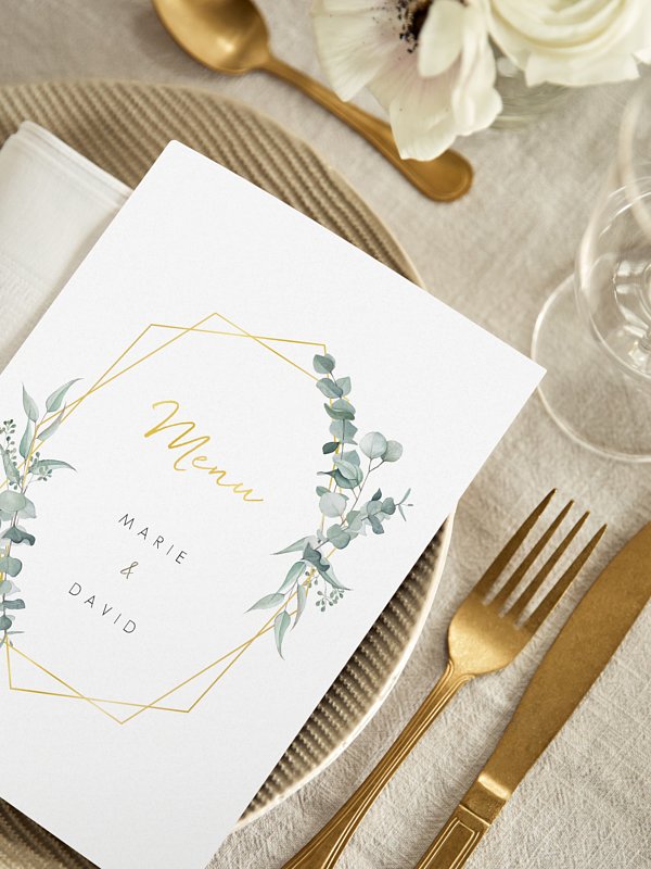 Menu mariage Soft Greenery
