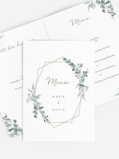 Menu mariage Soft Greenery