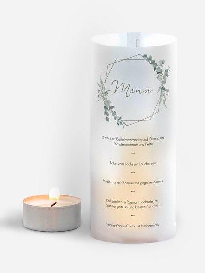 Menükarte Hochzeit Soft Greenery
