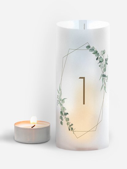 Numéro de table mariage Soft Greenery