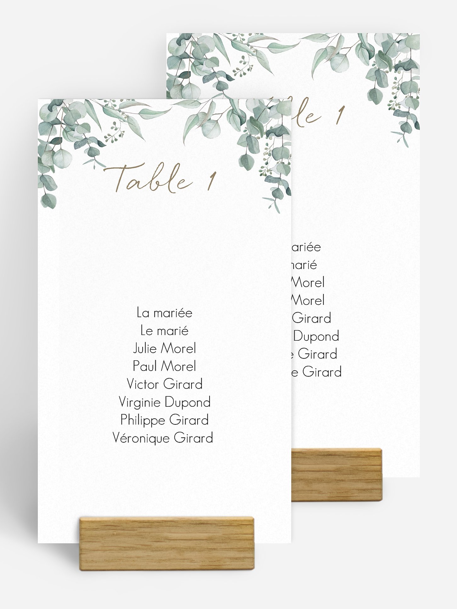 Nom de table mariage Soft Greenery