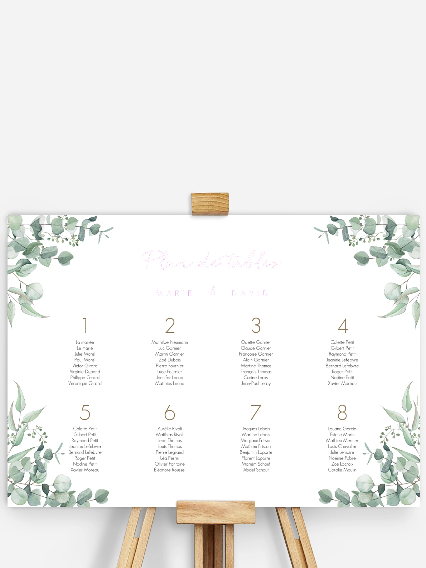 Poster plan de table mariage Soft Greenery