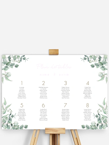 Poster plan de table mariage Soft Greenery