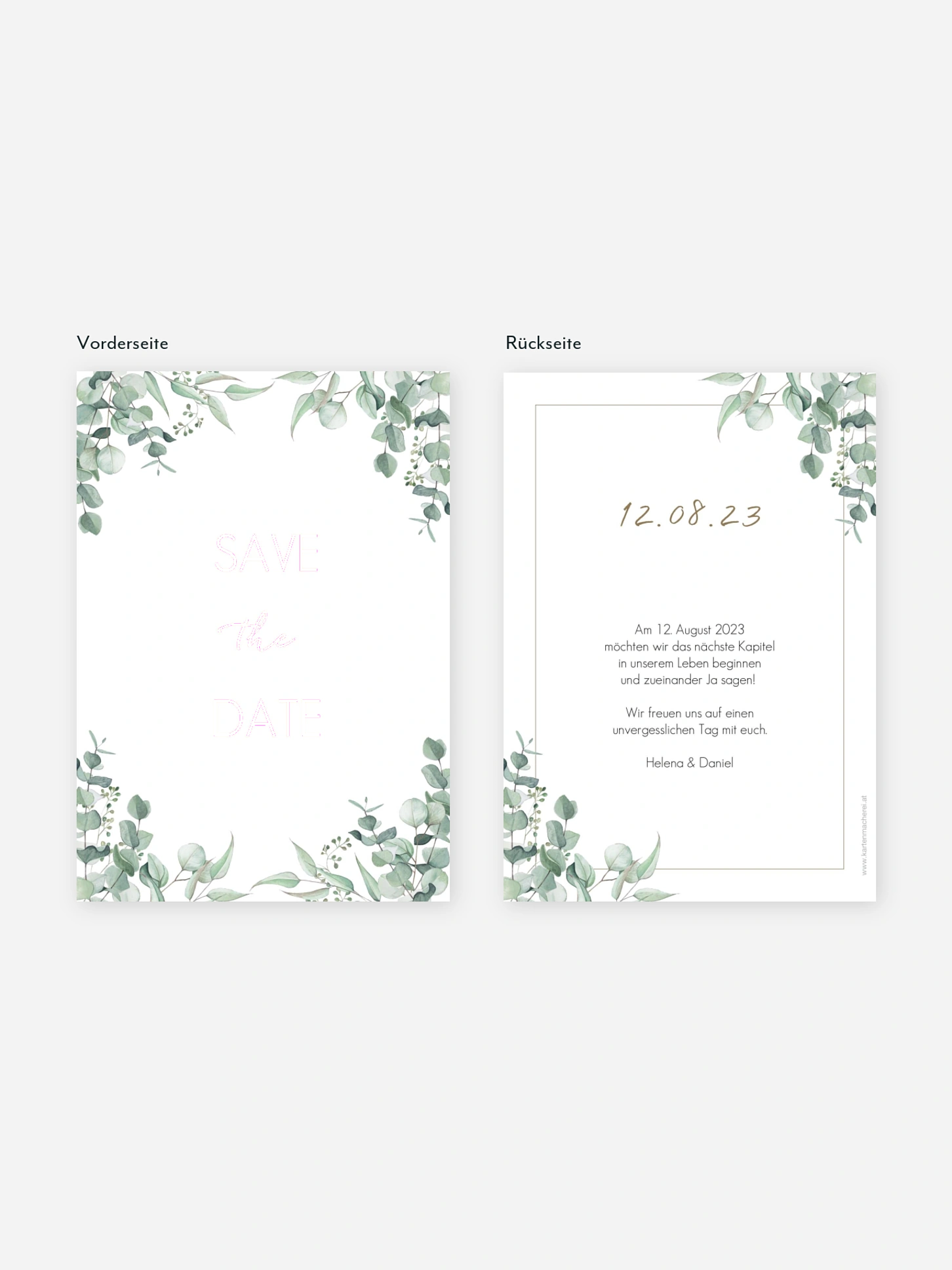 Save-the-Date Karte Soft Greenery