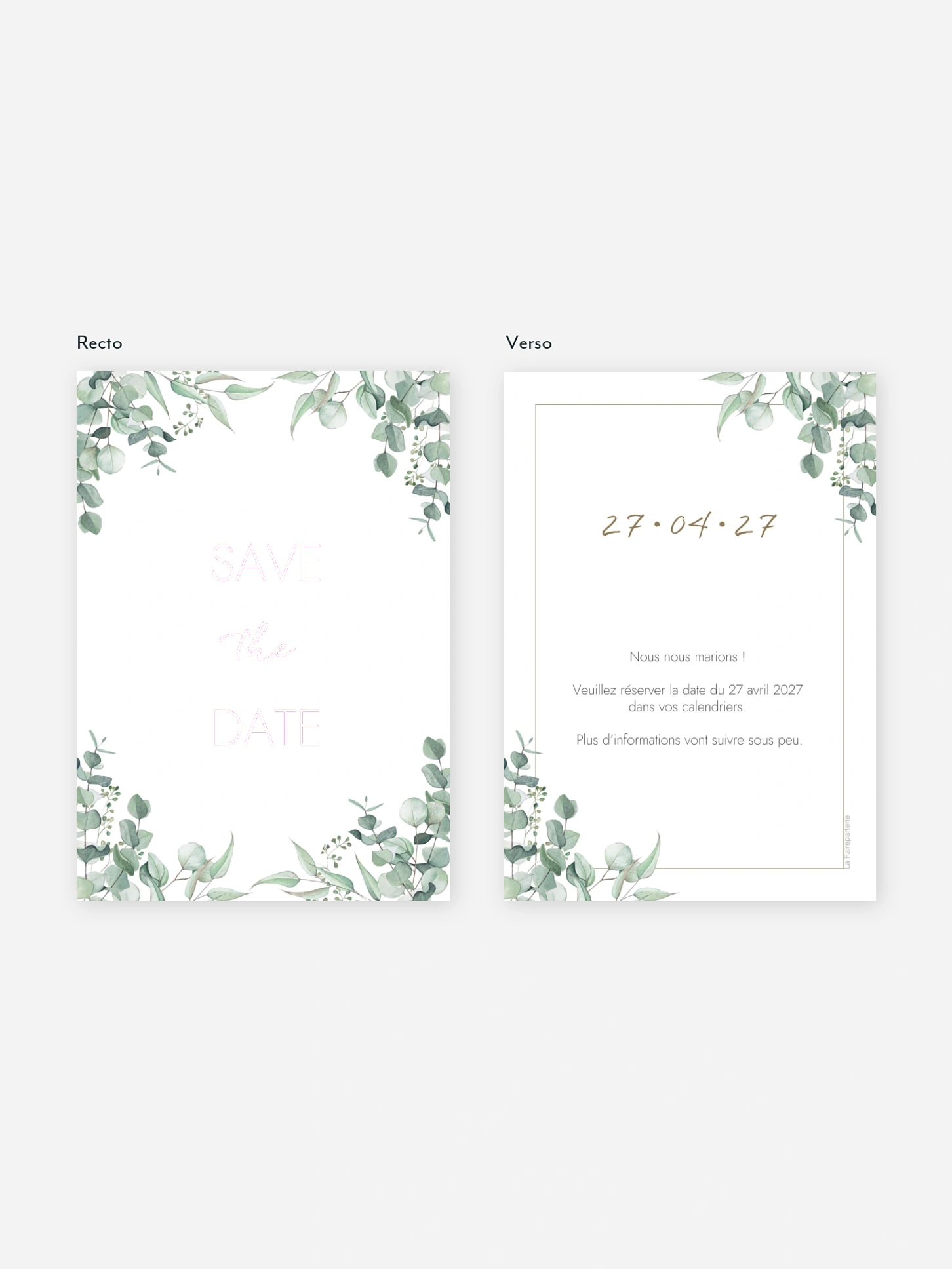 Save the date Soft Greenery