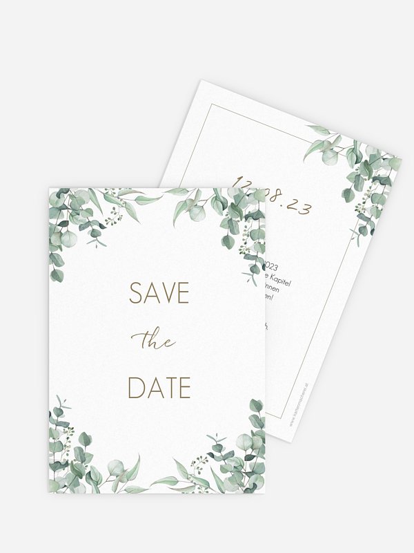 Save-the-Date Karte Soft Greenery