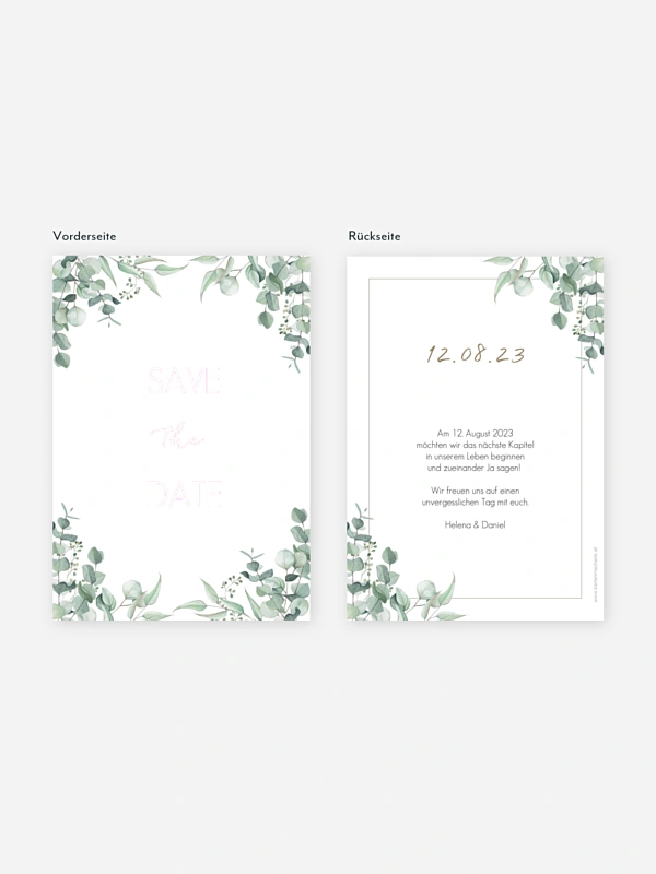 Save-the-Date Karte Soft Greenery