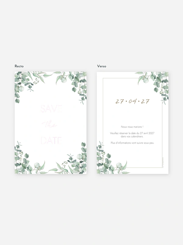 Save the date Soft Greenery