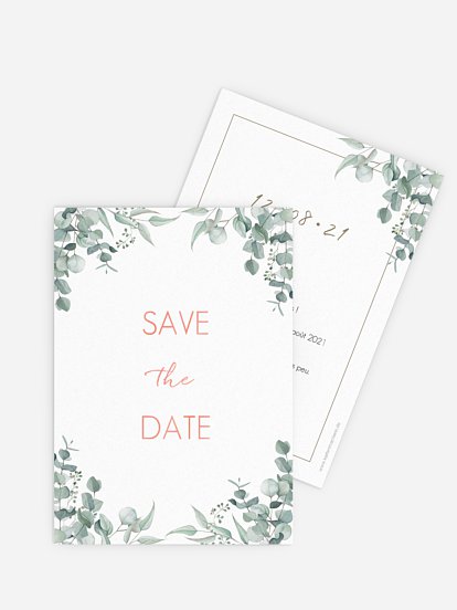 Save the date Soft Greenery