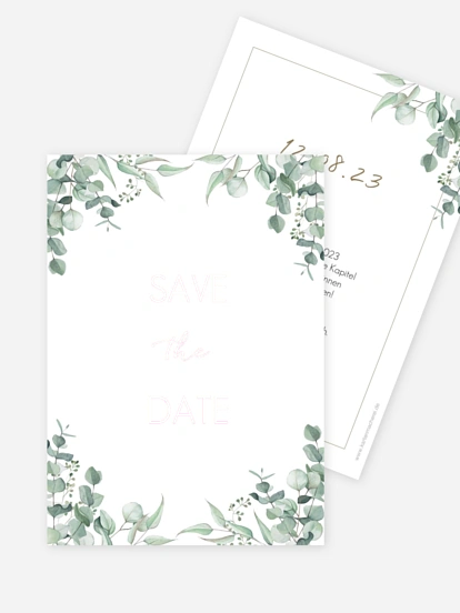 Save-the-Date Karte Soft Greenery