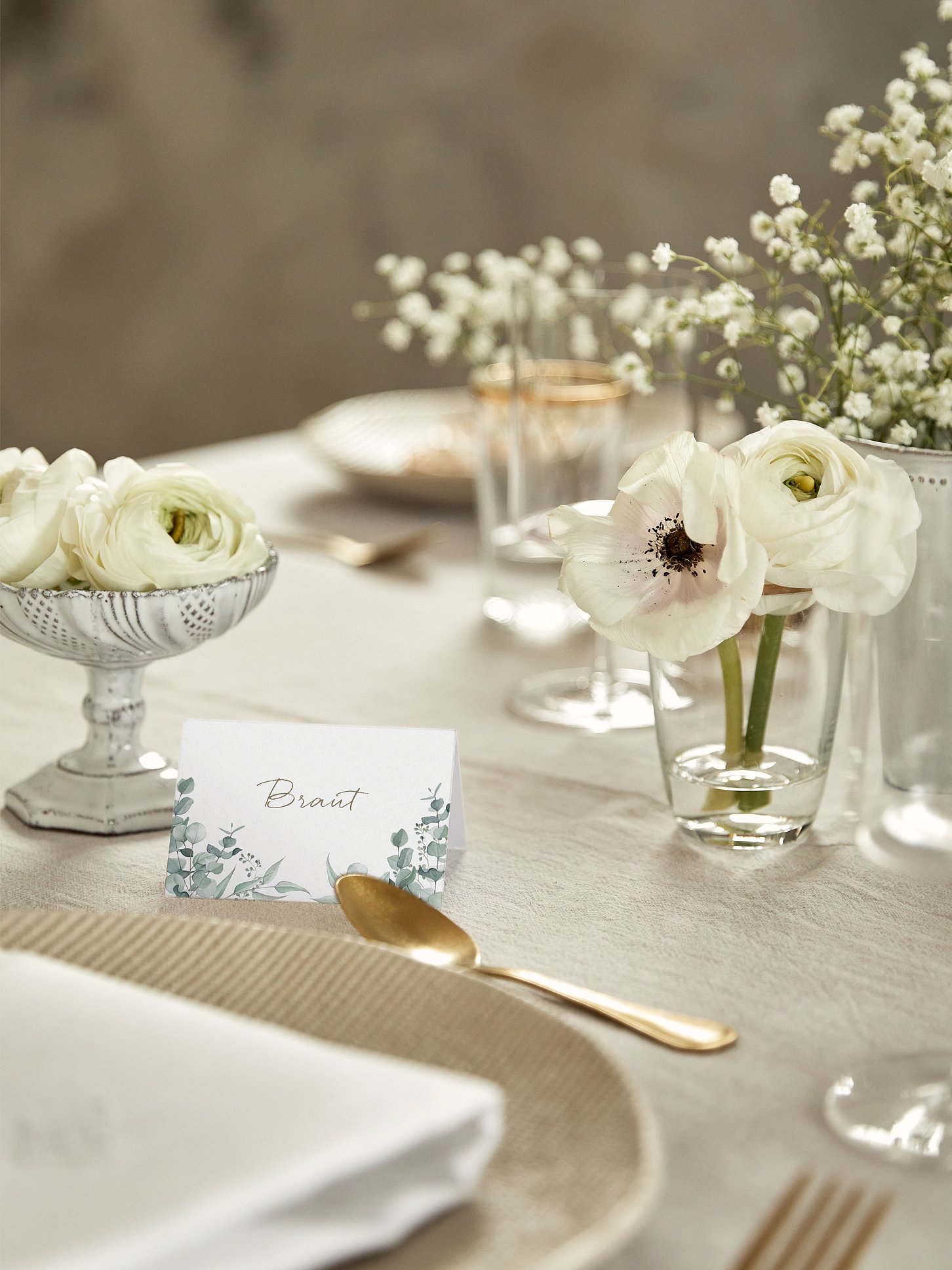 Tischkarte Hochzeit Soft Greenery