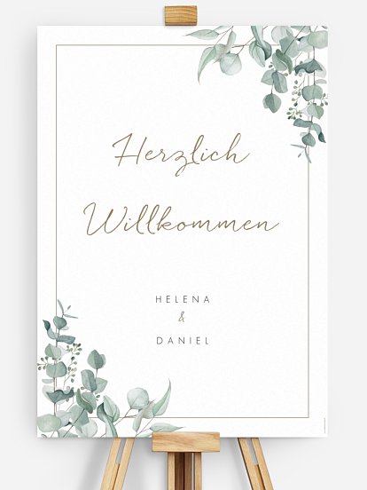 Willkommensschild Soft Greenery