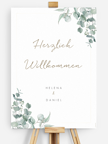 Willkommensschild Soft Greenery