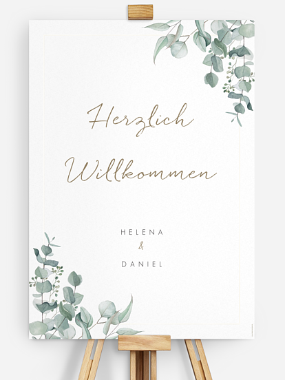 Willkommensschild Soft Greenery