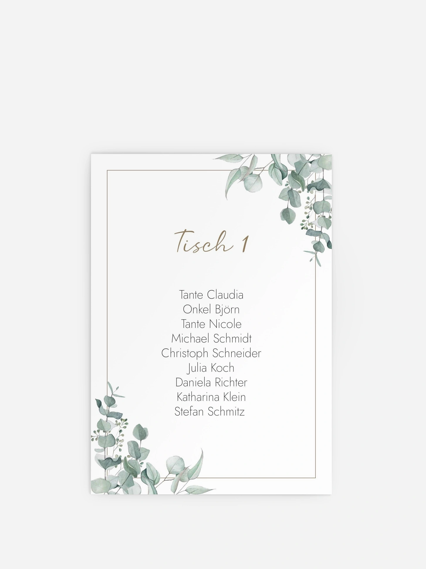 Sitzplan Kreativ Soft Greenery