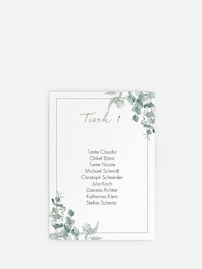 Sitzplan Kreativ Soft Greenery