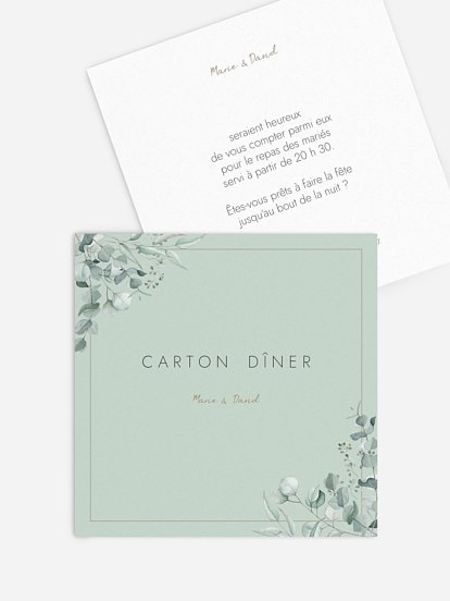Carton d'invitation Soft Greenery