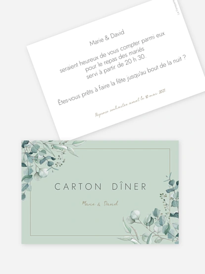 Carton d'invitation Soft Greenery