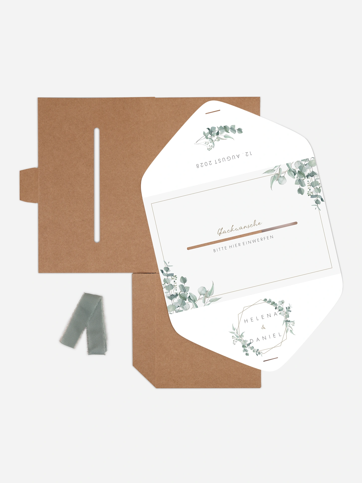 Kartenbox Hochzeit Soft Greenery