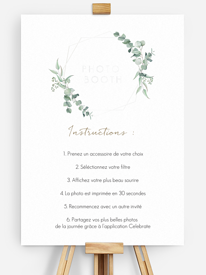 Affiche photobooth mariage Soft Greenery