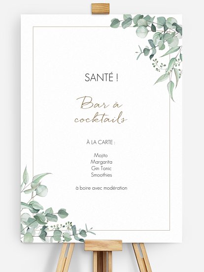 Affiche cocktail Soft Greenery