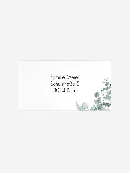 Empfängeraufkleber Trauer Soft Greenery