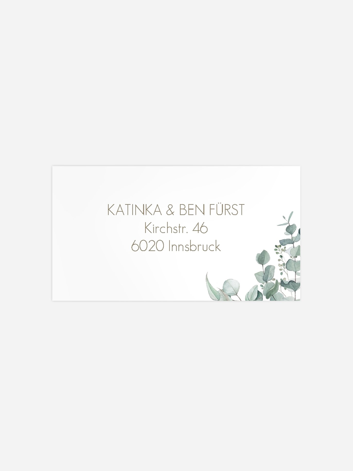 Empfängeraufkleber Hochzeit Soft Greenery