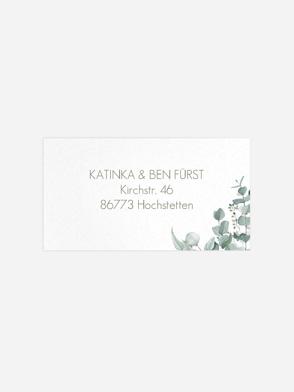 Empfängeraufkleber Hochzeit Soft Greenery