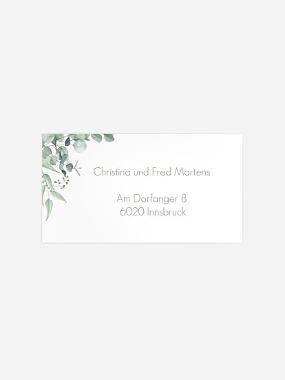 Empfängeraufkleber Taufe Soft Greenery